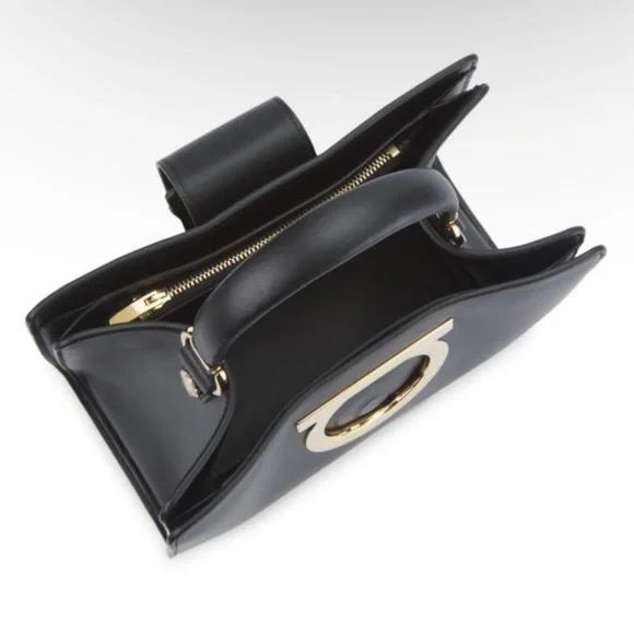 FERRAGAMO- Mini The Mufasa Leather Crossbody Bag - Picture 9 of 10